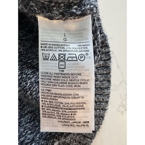 Old Navy Men Shawl Neck Pullover Gray Long Sleeve Sweater Button Size Large - Picture 7 of 10